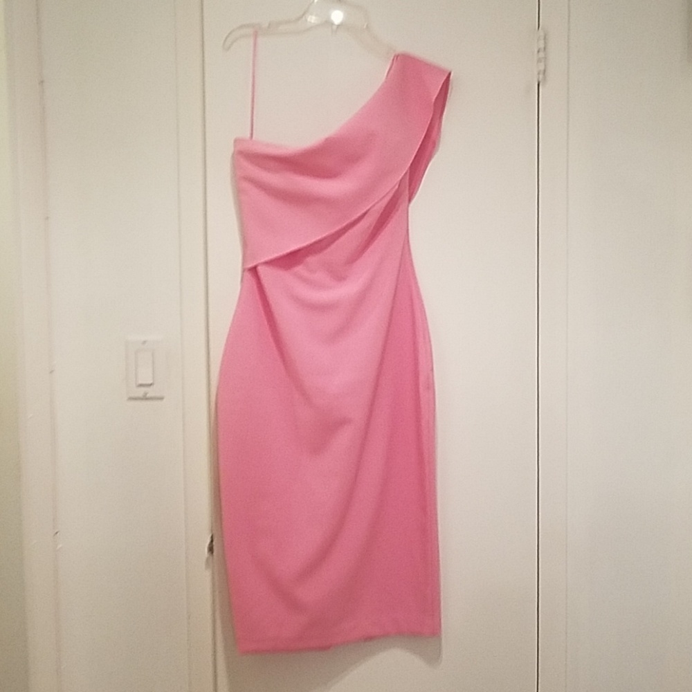 Likely pink fitted dress, worn once.